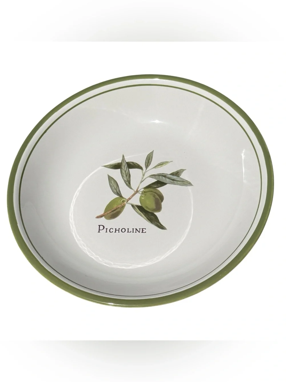 Williams Sonoma Olive Grove Picholine Salad Pasta Bowl Portugal Olive Motif 9.5”